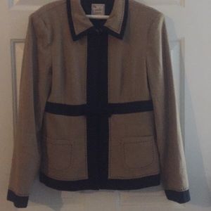 Nanette Lenore Brown and Black Jacket with bow.